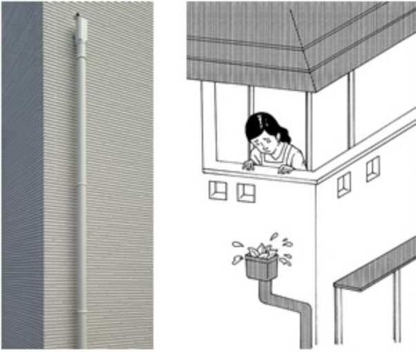 雨水はまっすぐ地面に返したい。